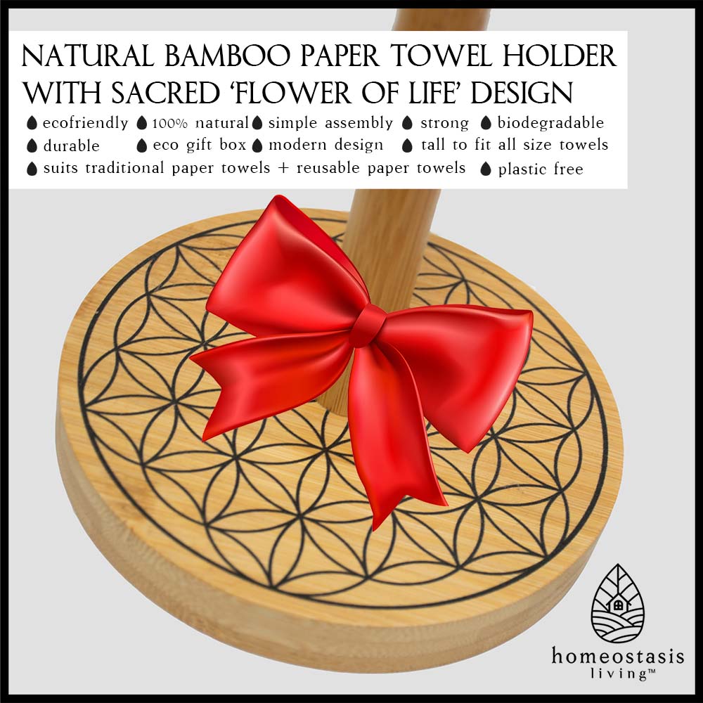 REusable Bamboo Paper Towel Holder