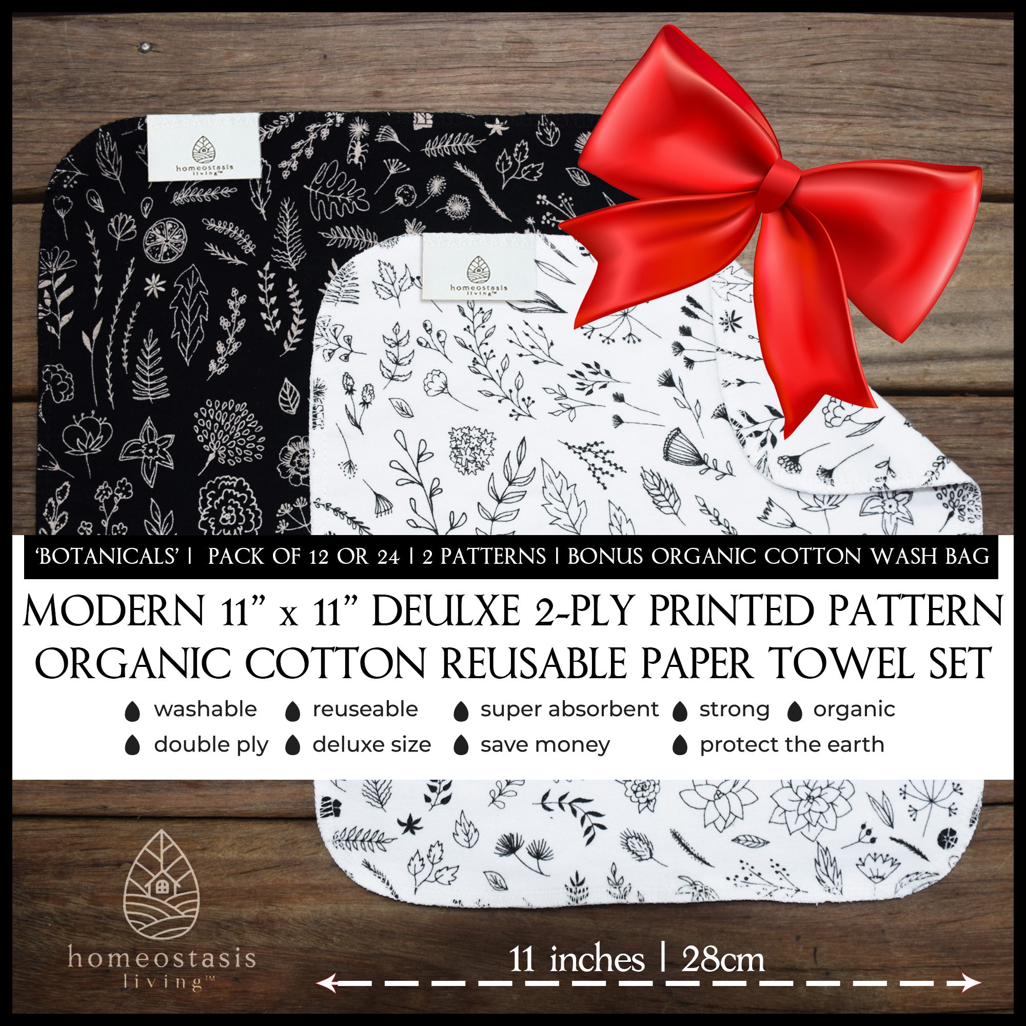 REusable Paper Towels (Botanicals)