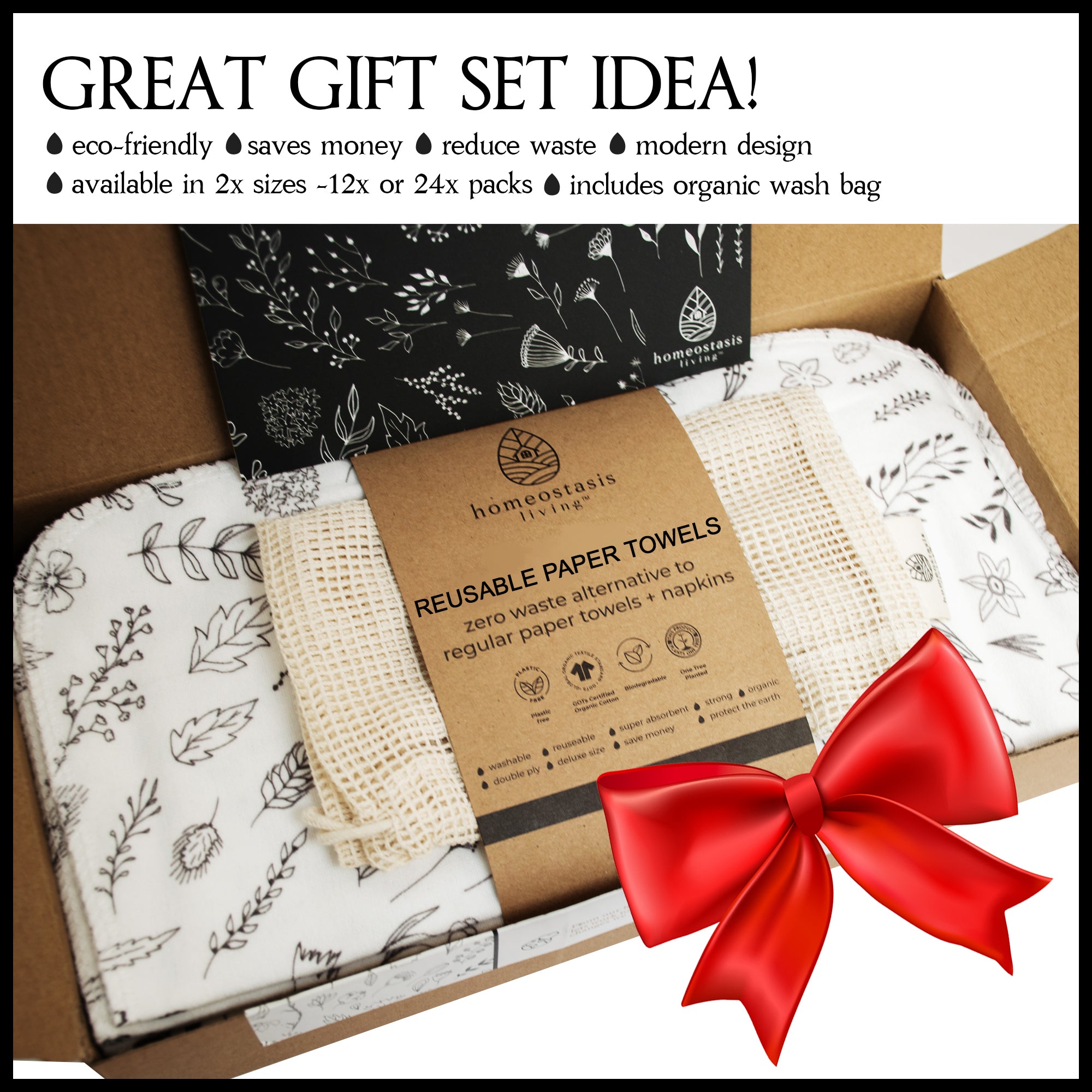 REusable Paper Towels (Botanicals)