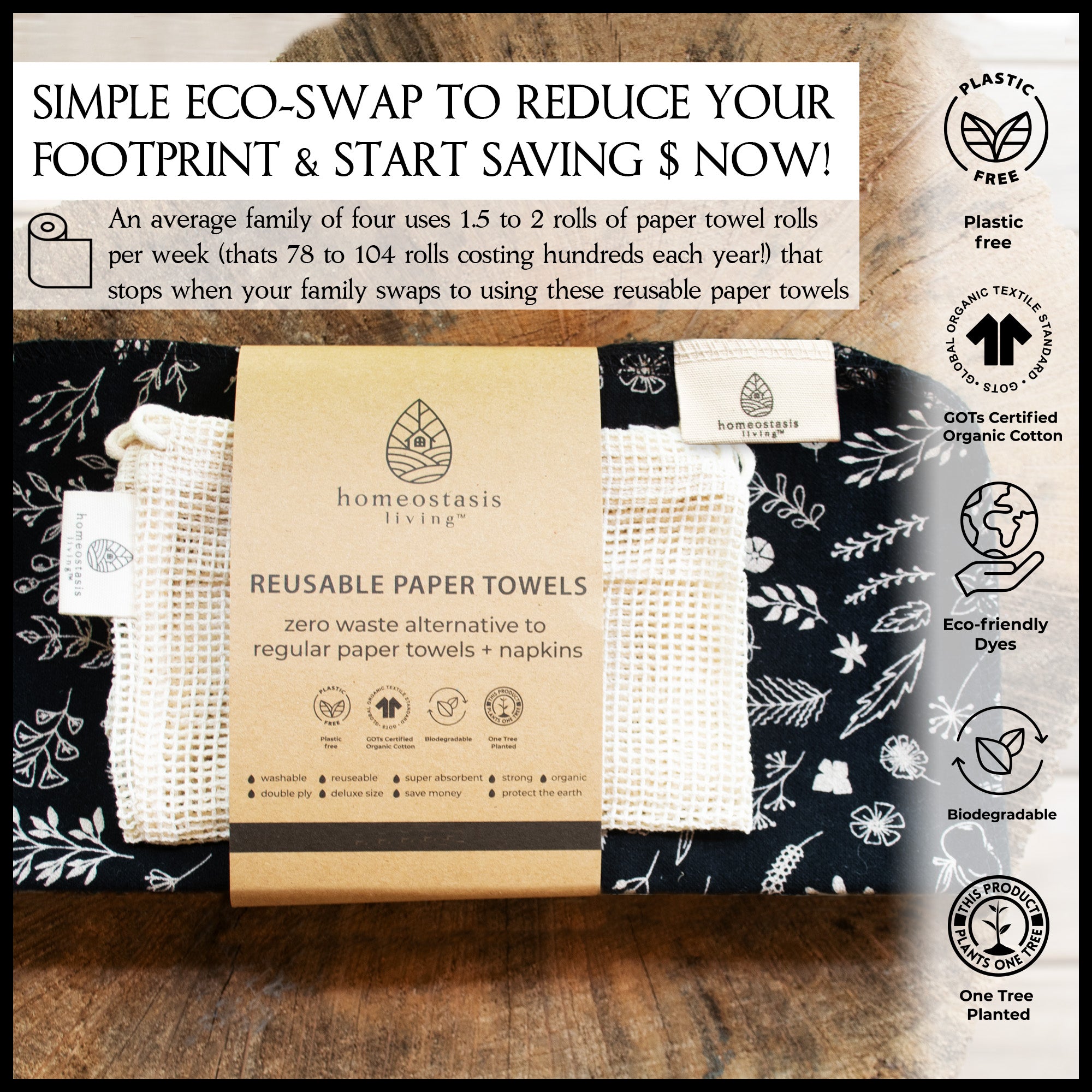 Paper-Free Kitchen Towels : Reusable Paper Towels