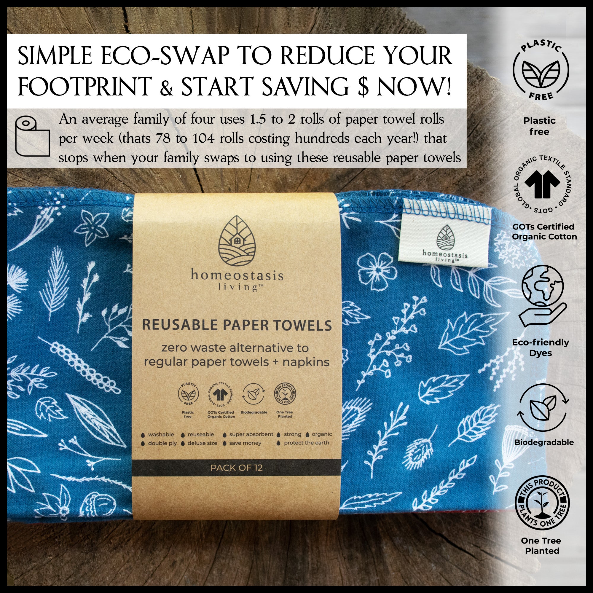 REusable Paper Towels (Botanical - Shades - Seasons)