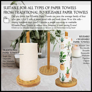 REusable Bamboo Paper Towel Holder