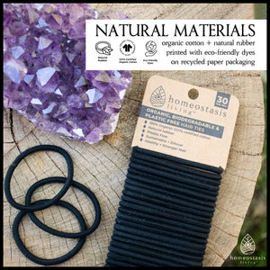 Biodegradable + Organic Hair Ties (Black | 30 pack)