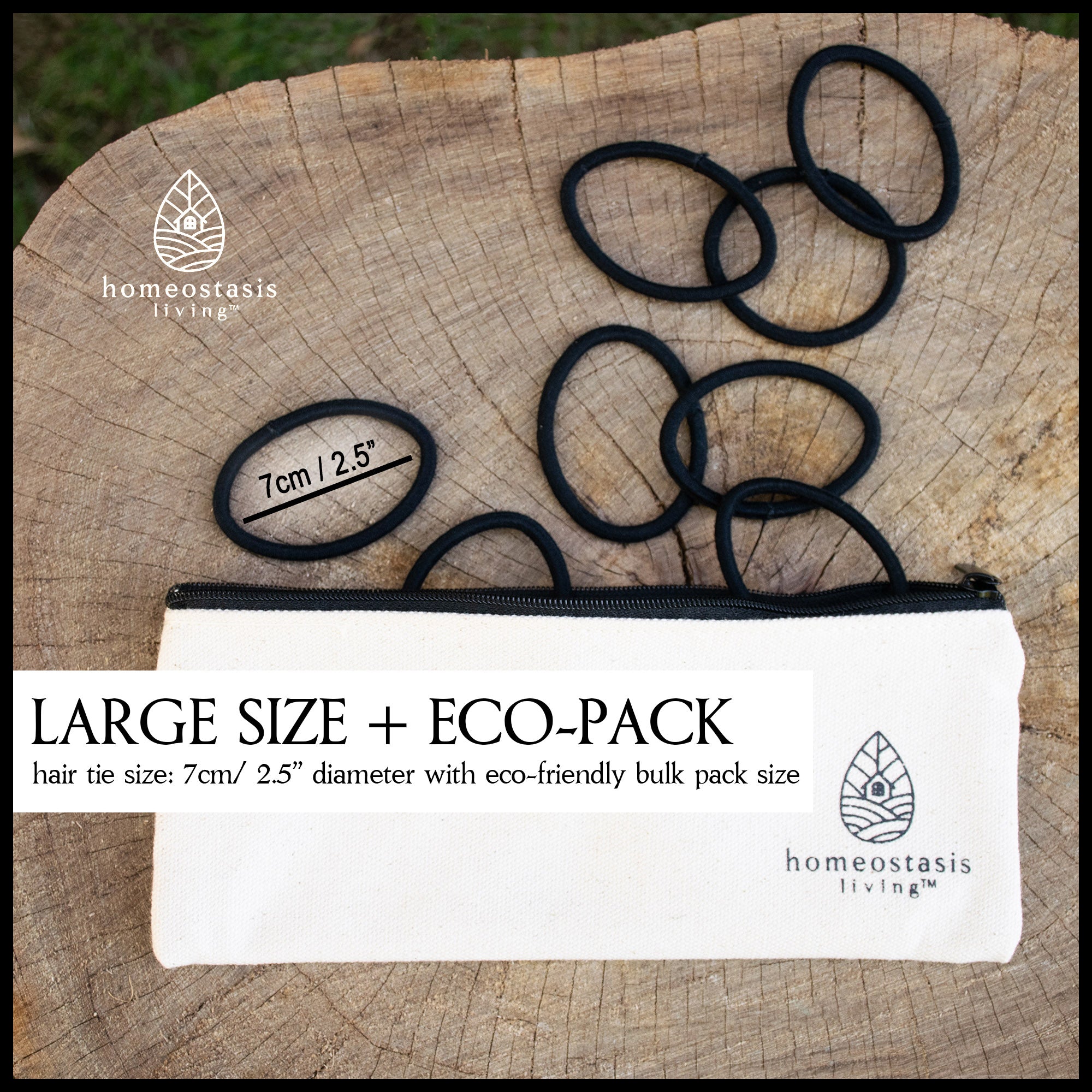 Biodegradable + Organic Hair Ties (Black