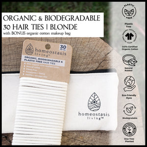 Biodegradable + Organic Hair Ties (Blonde | 30 pack)