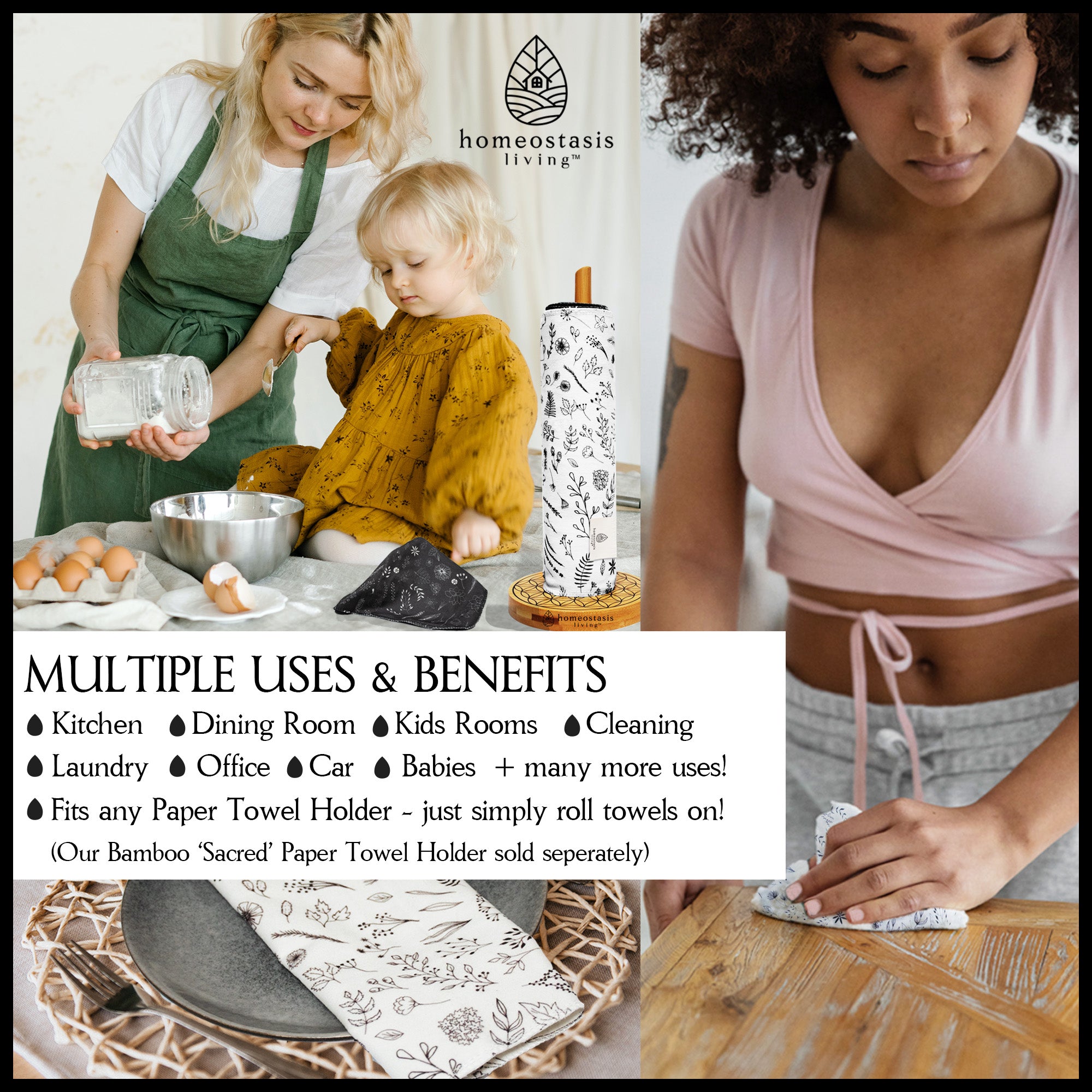 REusable Paper Towels (Botanicals)